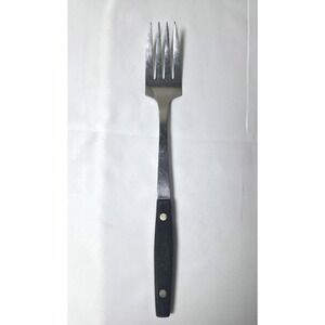 Dixon Vtg Meat Serving Fork Stainless Steel Black Riveted Handle Japan